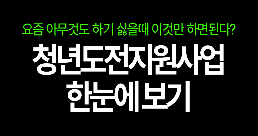 요즘 아무것도 하기 싫다면? 이거부터 확인해보세요 (청년도전지원사업) 👀